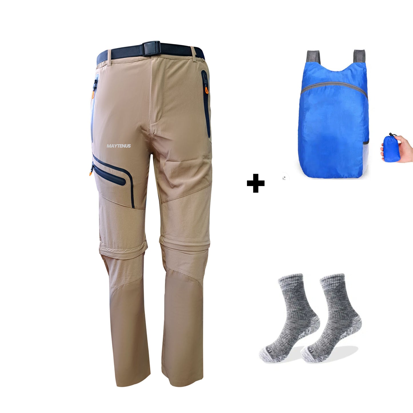 Pantalón de Trekking + Mochila Plegable + Calcetines de Trekking